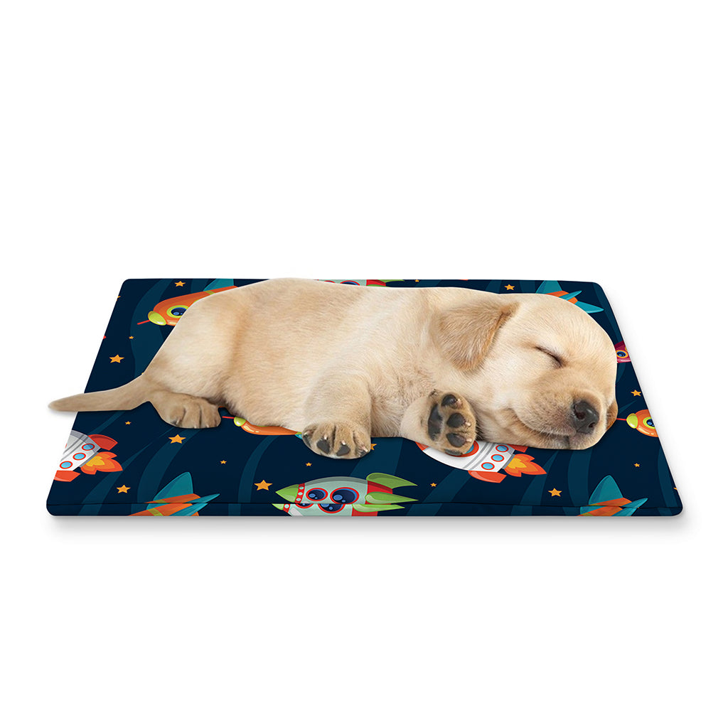 Rockets And Stars Pattern Print Pet Cooling Mat Cover