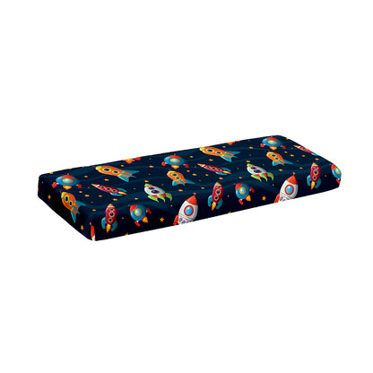 Rockets And Stars Pattern Print Piano Keyboard Cover