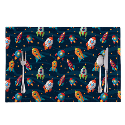 Rockets And Stars Pattern Print Placemat