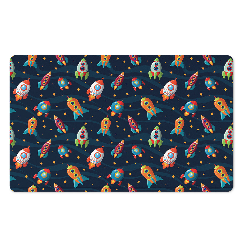 Rockets And Stars Pattern Print Polyester Doormat