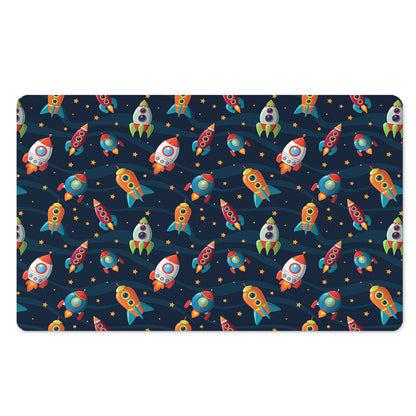 Rockets And Stars Pattern Print Polyester Doormat