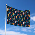 Rockets And Stars Pattern Print Polyester Flag