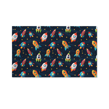 Rockets And Stars Pattern Print Polyester Flag