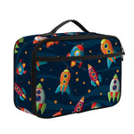 Rockets And Stars Pattern Print Portable Lunch Bag