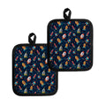 Rockets And Stars Pattern Print Pot Holders