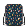 Rockets And Stars Pattern Print Rectangular Crossbody Bag