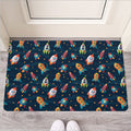 Rockets And Stars Pattern Print Rubber Doormat