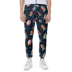 Rockets And Stars Pattern Print Scuba Joggers