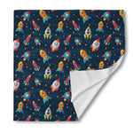 Rockets And Stars Pattern Print Silk Bandana