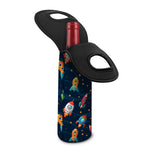 Rockets And Stars Pattern Print Single Neoprene Wine Tote