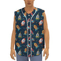 Rockets And Stars Pattern Print Sleeveless Baseball Jersey