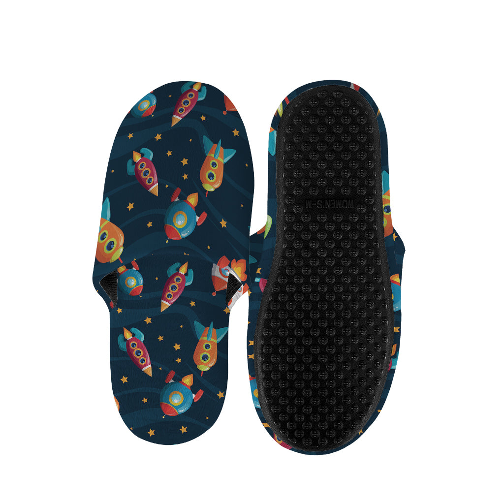 Rockets And Stars Pattern Print Slippers