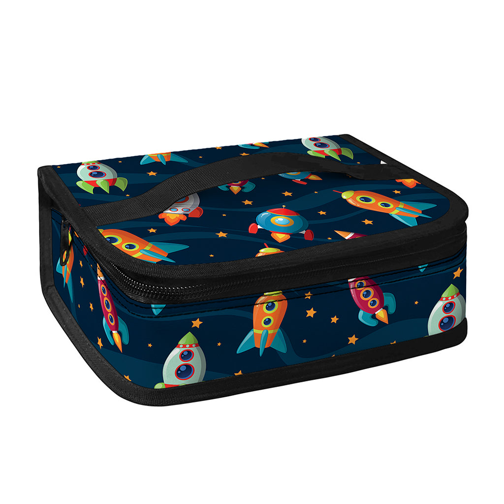 Rockets And Stars Pattern Print Small Lunch Bag