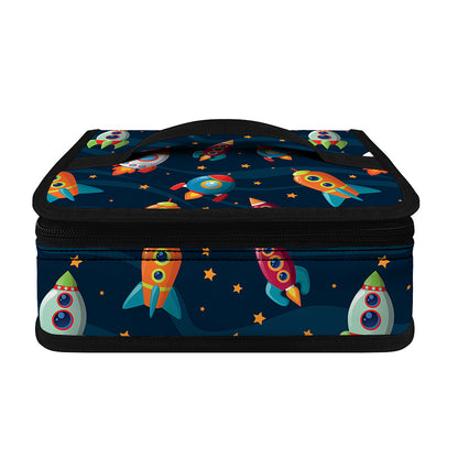 Rockets And Stars Pattern Print Small Lunch Bag