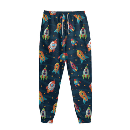 Rockets And Stars Pattern Print Sweatpants