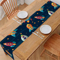 Rockets And Stars Pattern Print Table Runner