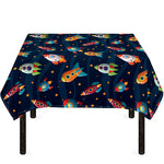 Rockets And Stars Pattern Print Tablecloth