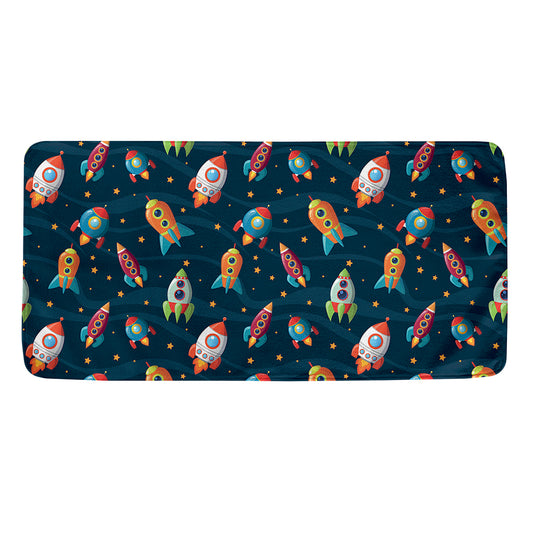 Rockets And Stars Pattern Print Towel