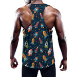 Rockets And Stars Pattern Print Training Tank Top