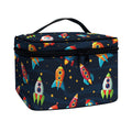 Rockets And Stars Pattern Print Travel Makeup Bag