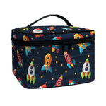 Rockets And Stars Pattern Print Travel Makeup Bag