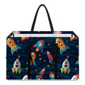Rockets And Stars Pattern Print Utility Tote Bag