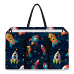 Rockets And Stars Pattern Print Utility Tote Bag
