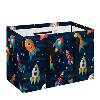 Rockets And Stars Pattern Print Utility Tote Bag