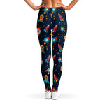 Rockets And Stars Pattern Print Women's Leggings