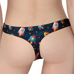 Rockets And Stars Pattern Print Women's Thong
