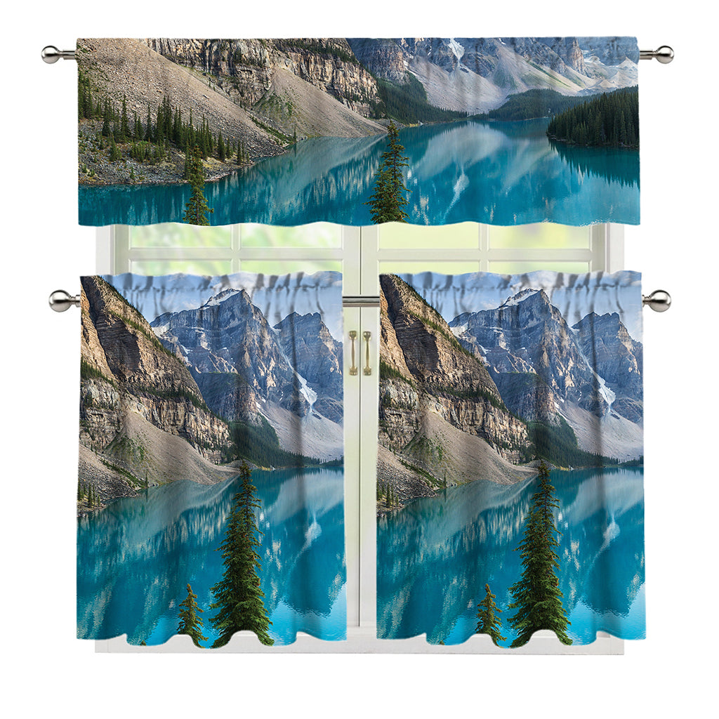 Rocky Mountain Print 3 Piece Kitchen Curtains