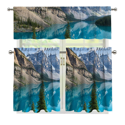 Rocky Mountain Print 3 Piece Kitchen Curtains