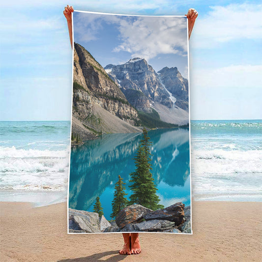 Rocky Mountain Print Beach Towel