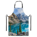 Rocky Mountain Print Bib Apron With Pocket