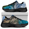 Rocky Mountain Print Black Chunky Shoes