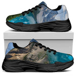 Rocky Mountain Print Black Chunky Shoes