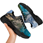 Rocky Mountain Print Black Chunky Shoes