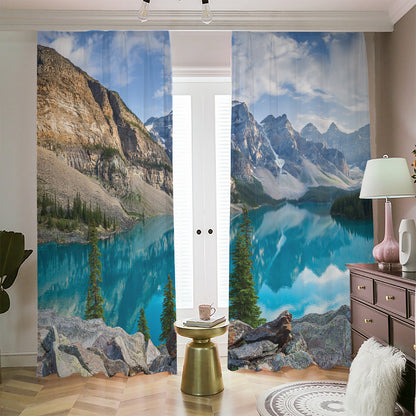 Rocky Mountain Print Blackout Pencil Pleat Curtains