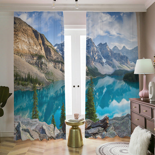 Rocky Mountain Print Blackout Pencil Pleat Curtains