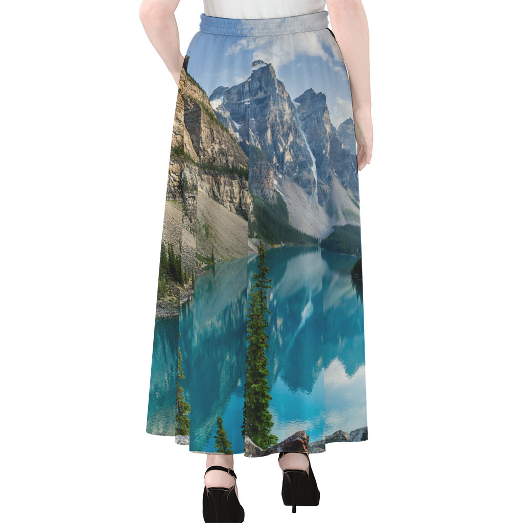 Rocky Mountain Print Chiffon Maxi Skirt