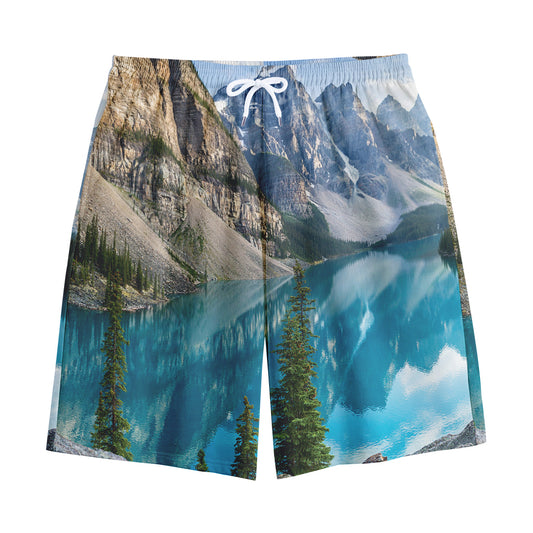 Rocky Mountain Print Cotton Shorts