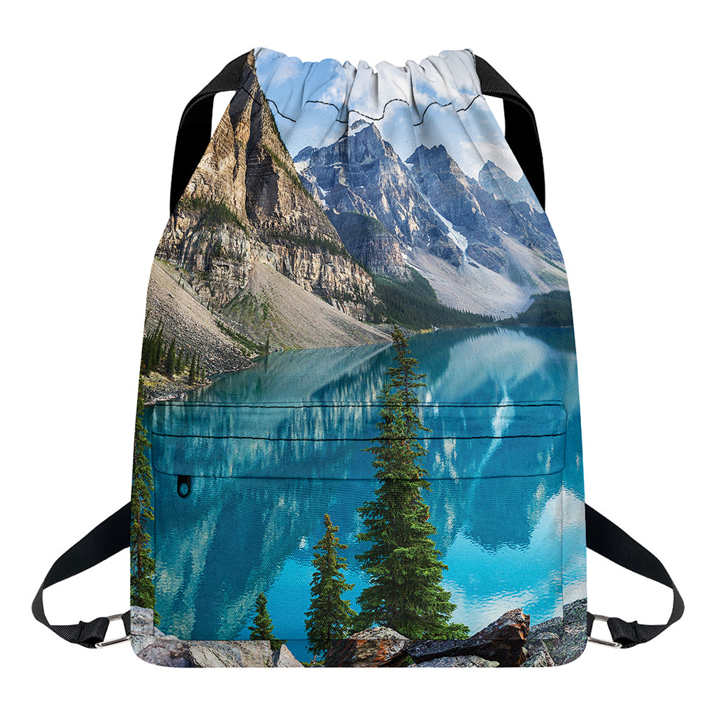 Rocky Mountain Print Drawstring Backpack
