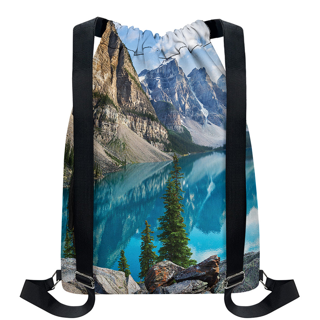 Rocky Mountain Print Drawstring Backpack