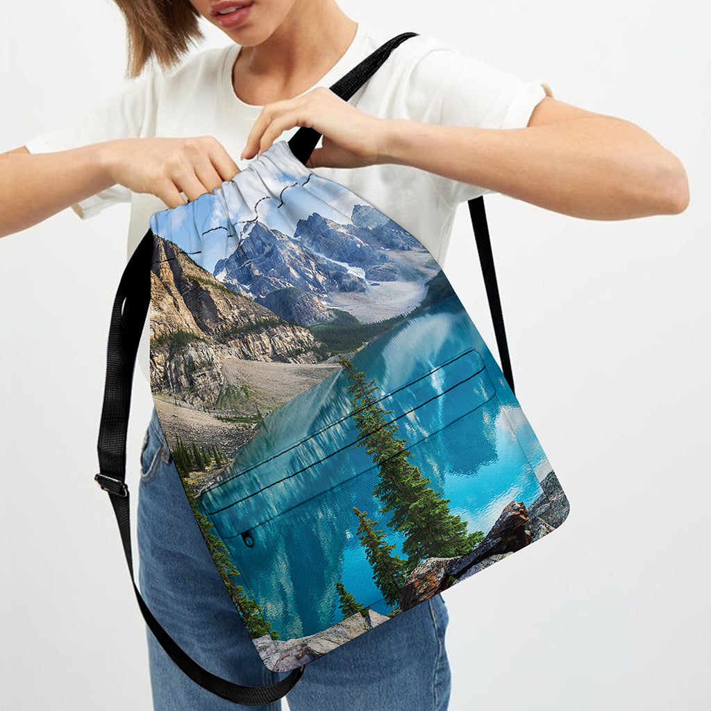 Rocky Mountain Print Drawstring Backpack
