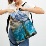 Rocky Mountain Print Drawstring Backpack