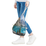 Rocky Mountain Print Drawstring Bag