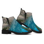 Rocky Mountain Print Flat Ankle Boots