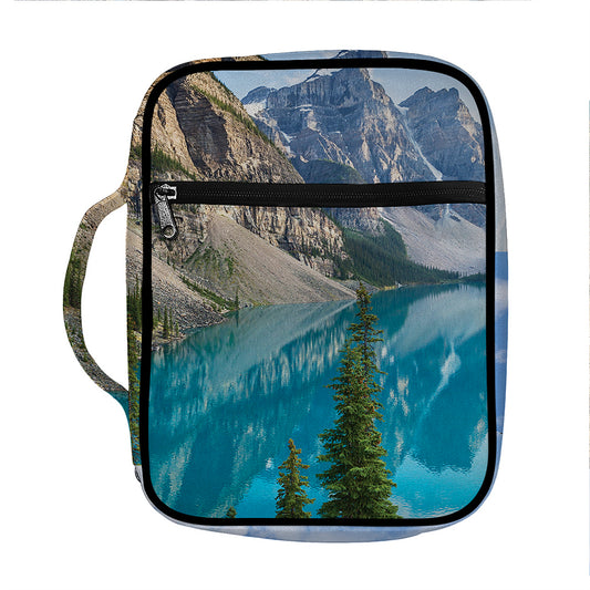 Rocky Mountain Print Front Pocket Bible Bag