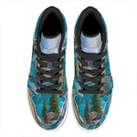 Rocky Mountain Print High Top Leather Sneakers