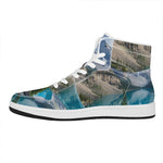 Rocky Mountain Print High Top Leather Sneakers